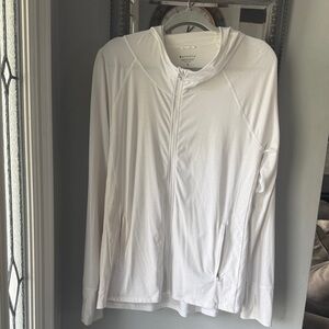 Athleta White zip up Hoodie Sweatshirt